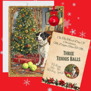 12 dagen van Kerstmis voor honden Dag 3 Feestdagenkaart