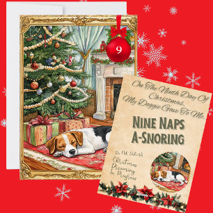 12 dagen van Kerstmis voor honden Dag 9 Feestdagenkaart
