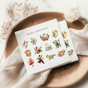 12 Dagen van Kerstmis Vrolijk Kerstfeest Servet