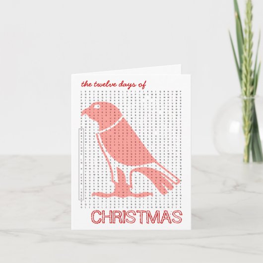 12 dagen van Kerstmis Woord Zoeken Kaart 2 (Voorkant)
