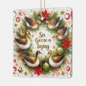 12 Dagen van Kerstmis Zes Ganzen Een Liggend Keramisch Ornament (Links)