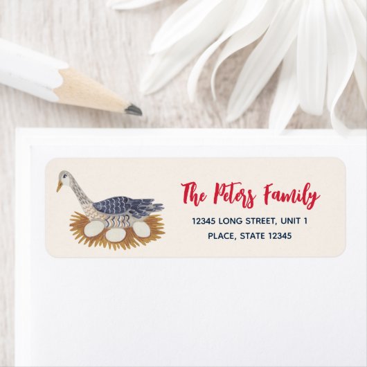 12 Dagen van Kerstmisillustratie 6 Ganzen a Legen Etiket (Insitu)