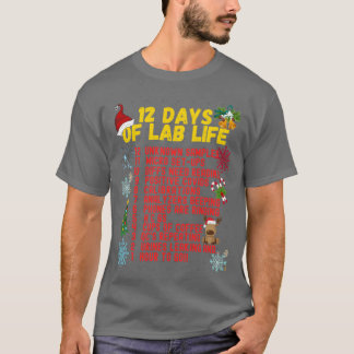 12 DAGEN VAN LAB LEVEN KERST MEDISCH LABORATORIUM T-SHIRT