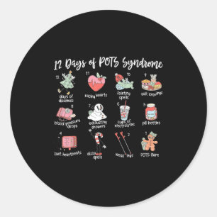 12 dagen van Pots syndroom kerst Dysautonomia Aw Ronde Sticker