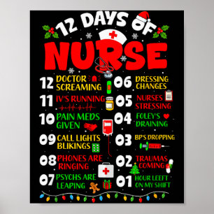 12 dagen van verpleegsterschema IV's laten lopen B Poster