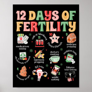 12 dagen van vruchtbaarheid Ivf verpleegster Kerst Poster