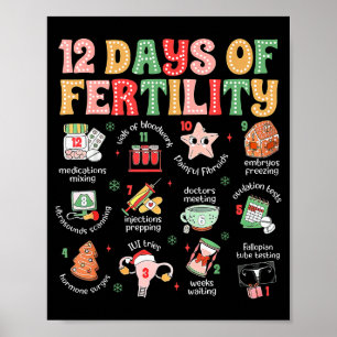12 dagen van vruchtbaarheid Ivf verpleegster Kerst Poster