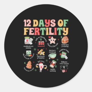 12 dagen van vruchtbaarheid Ivf verpleegster Kerst Ronde Sticker