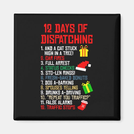 12 dagen verzending van een X-mas kerstcadeaubon Magneet (Voorkant)