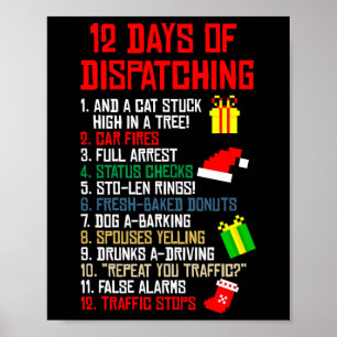 12 dagen verzending van een X-mas kerstcadeaubon Poster