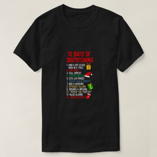 12 dagen verzending van een X-mas kerstcadeaubon T-shirt (Design voorkant)