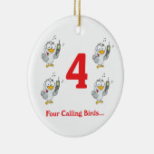 12 dagen vier met de vogels keramisch ornament (Rechts)