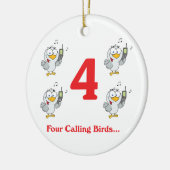 12 dagen vier met de vogels keramisch ornament (Links)