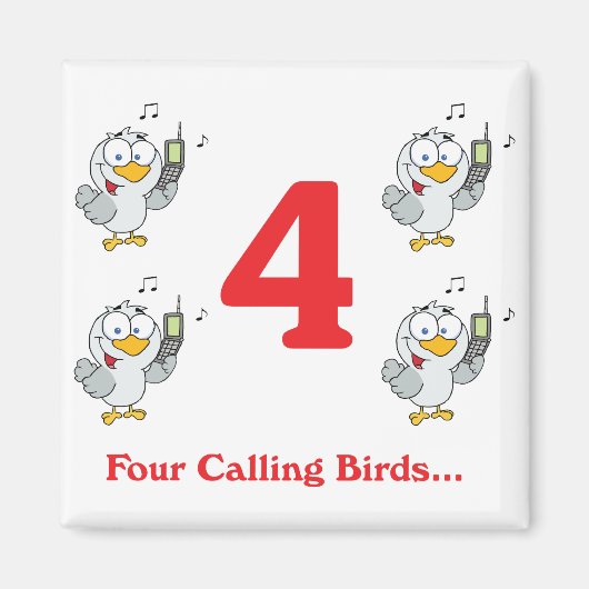 12 dagen vier met de vogels magneet (Voorkant)