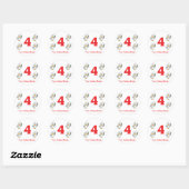 12 dagen vier roepende vogels ronde sticker (Vel)