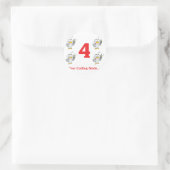 12 dagen vier roepende vogels ronde sticker (Tas)