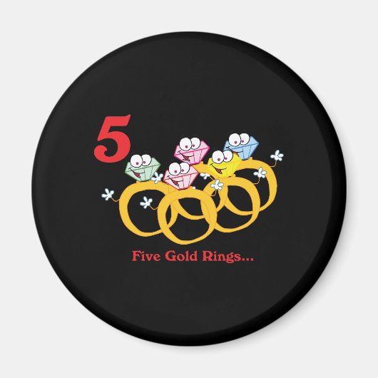 12 dagen vijf goudringen magneet (Voorkant)