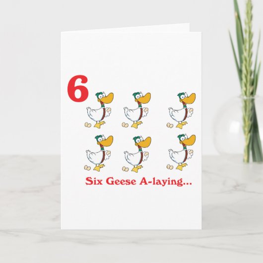 12 dagen zes ganzen a-legering feestdagen kaart (Voorkant)