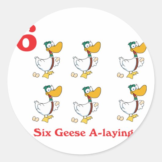 12 dagen zes ganzen a-legering ronde sticker (Voorkant)