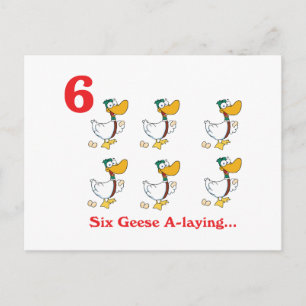 12 dagen zes ganzen leggen briefkaart