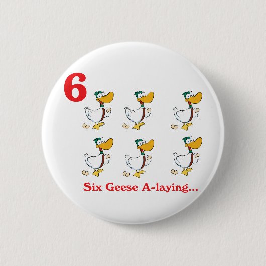 12 dagen zes ganzen leggen ronde button 5,7 cm (Voorkant)