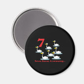 12 dagen zeven zwanen zwemmend magneet (Voorkant / Achterkant)