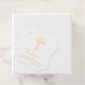 12 Dank u BAPTISM ECHTE FOLIE Christening Cross Bedankjes Labels (Met doos)