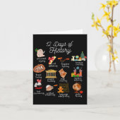 12 Day Of History Teacher Christmas Social Studies Kaart (Gele Bloem)