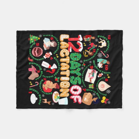 12 Day Of Ibclc Lactation Consultant Breastfeeding Fleece Deken (Voorkant (Horizontaal))