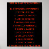 12 Days Lyrics Boys T Shirt  Poster (Voorkant)