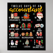 12 Days Of An Accountant, Xmas Party, Funny Accoun Poster (Voorkant)