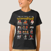 12 Days Of An Accountant, Xmas Party, Funny Accoun T-shirt (Voorkant)