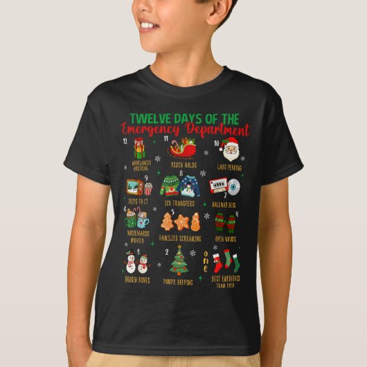 12 Days Of An Emergency Department Er Nurse Christ T-shirt (Voorkant)