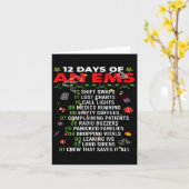 12 Days Of An Ems Emt Icu Nurse Christmas Xmas Fun Kaart (Gele Bloem)