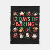 12 Days Of Baking Baker Christmas Cook Chef Baking Fleece Deken (Voorkant)