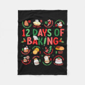 12 Days Of Baking Baker Christmas Cook Chef Baking Fleece Deken (Voorkant)