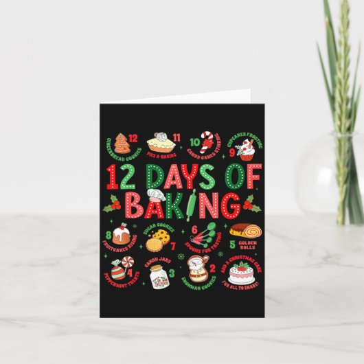 12 Days Of Baking Baker Christmas Cook Chef Baking Kaart (Voorkant)