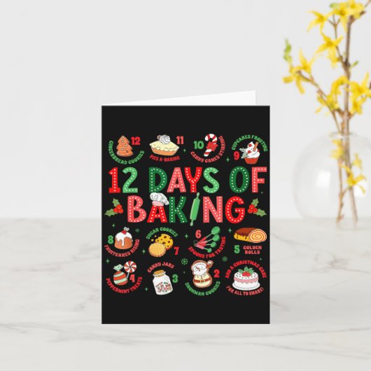 12 Days Of Baking Baker Christmas Cook Chef Baking Kaart (Gele Bloem)