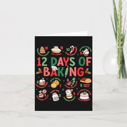12 Days Of Baking Baker Christmas Cook Chef Baking Kaart (Voorkant)