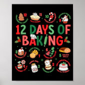12 Days Of Baking Baker Christmas Cook Chef Baking Poster (Voorkant)