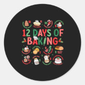 12 Days Of Baking Baker Christmas Cook Chef Baking Ronde Sticker (Voorkant)