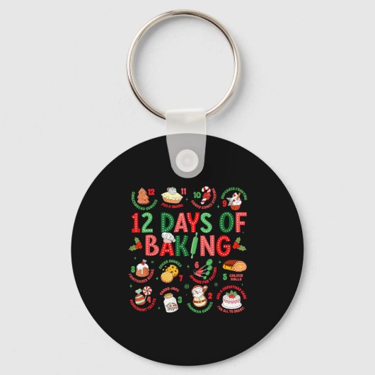 12 Days Of Baking Baker Christmas Cook Chef Baking Sleutelhanger (Voorkant)
