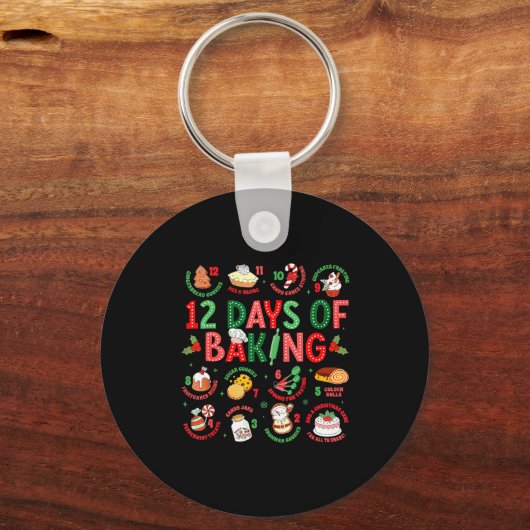 12 Days Of Baking Baker Christmas Cook Chef Baking Sleutelhanger (Voorkant)