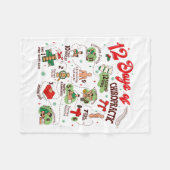 12 Days Of Chiropractic Christmas Chiropractor  Fleece Deken (Voorkant (Horizontaal))