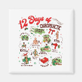 12 Days Of Chiropractic Christmas Chiropractor  Magneet (Voorkant)