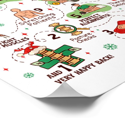12 Days Of Chiropractic Christmas Chiropractor Poster (Hoek)