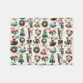 12 Days of Christmas Add Name Cute Felt Ornaments Fleece Deken (Voorkant (Horizontaal))