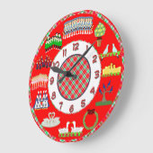 12 days of christmas clock red and white grote klok (Hoek)