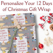 12 Days of Christmas Cool Retro Personalized Inpakpapier Vel