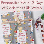 12 Days of Christmas Cool Retro Personalized Inpakpapier Vel